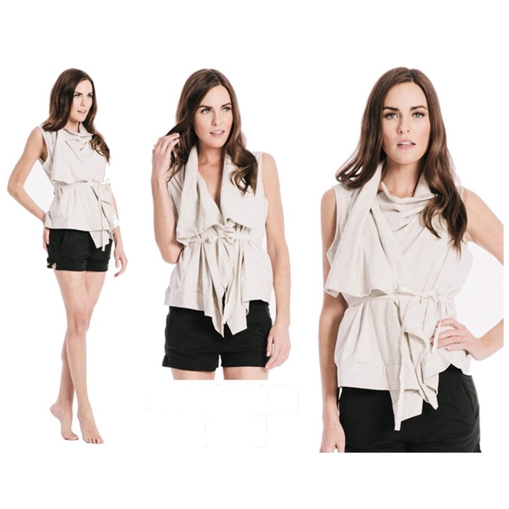 NWT Talia Hancock Black Aspen Draped Vest